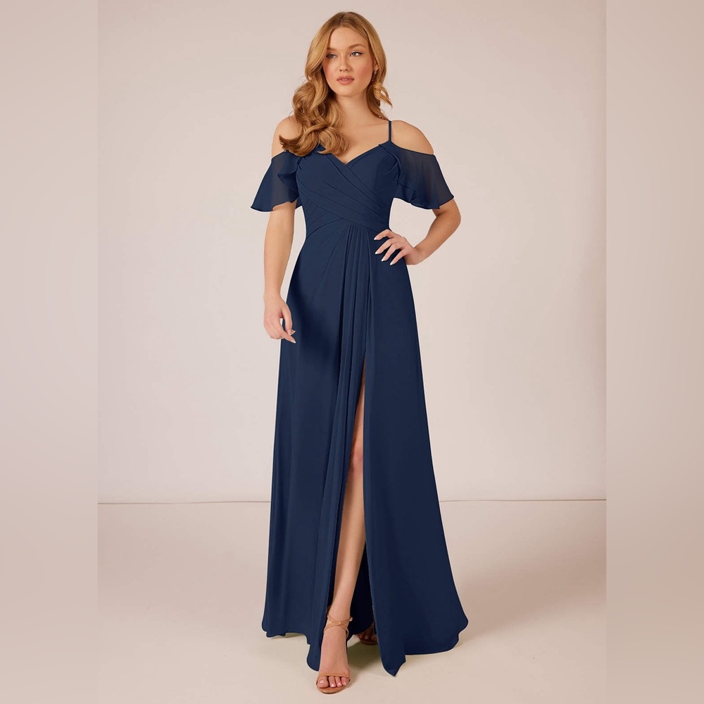 Azazie Dakota Bridesmaid Dress Dark Navy A10
